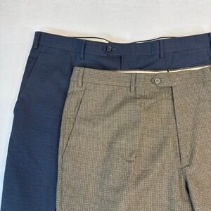 Santorelli Romeo Wool Dress Pants Mens Size 40 Made in Italy Flat Front LOT OF 2
